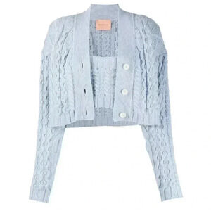 The Andamane Forget Me Not Crop Cardigan Set Wool Cashmere Women’s Size XL